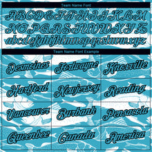 Load image into Gallery viewer, Custom Panther Blue Black-White 3D Pattern Design Fish Performance T-Shirt