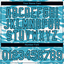 Load image into Gallery viewer, Custom Panther Blue Black-White 3D Pattern Design Fish Performance T-Shirt