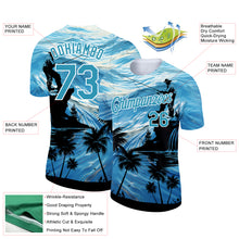 Load image into Gallery viewer, Custom Powder Blue Panther Blue-White 3D Pattern Design Fishing Performance T-Shirt