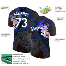 Load image into Gallery viewer, Custom Black White-Royal 3D Pattern Design Fish Performance T-Shirt