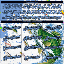 Load image into Gallery viewer, Custom White Light Blue-Black 3D Pattern Design Big Bass Fish Fishing Performance T-Shirt