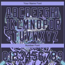 Load image into Gallery viewer, Custom Navy Light Purple 3D Pattern Design Fishing Performance T-Shirt