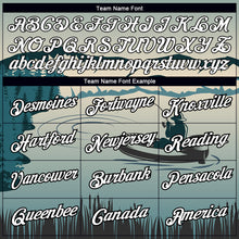 Load image into Gallery viewer, Custom Shadow Blue White-Black 3D Pattern Design Fishing Performance T-Shirt