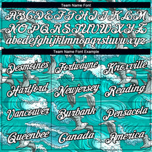 Load image into Gallery viewer, Custom Aqua White-Black 3D Pattern Design Sea Wave Fishing Performance T-Shirt