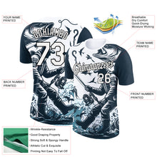 Load image into Gallery viewer, Custom White Black 3D Pattern Design Fishing Fish Hook Performance T-Shirt