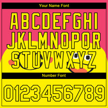 Load image into Gallery viewer, Custom Neon Pink Light Yellow-Black 3D Pattern Design Smile Emoji Performance T-Shirt