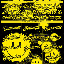 Load image into Gallery viewer, Custom Black Light Yellow 3D Pattern Design Smile Emoji Performance T-Shirt