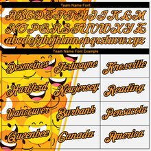 Load image into Gallery viewer, Custom White Bay Orange-Black 3D Pattern Design Smile Emoji Performance T-Shirt