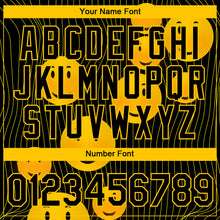 Load image into Gallery viewer, Custom Black Gold 3D Pattern Design Smile Emoji Performance T-Shirt