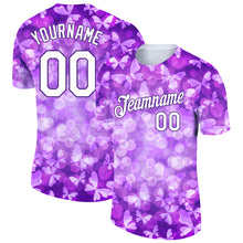 Load image into Gallery viewer, Custom Purple White 3D Pattern Design Butterfly Performance T-Shirt