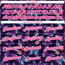 Load image into Gallery viewer, Custom Dark Purple Hot Pink-White 3D Pattern Design Butterfly Performance T-Shirt