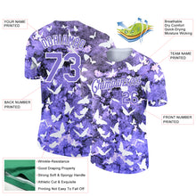 Load image into Gallery viewer, Custom Medium Purple White 3D Pattern Design Butterfly Performance T-Shirt