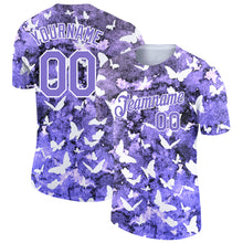Load image into Gallery viewer, Custom Medium Purple White 3D Pattern Design Butterfly Performance T-Shirt