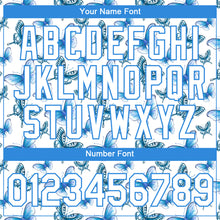 Load image into Gallery viewer, Custom White Powder Blue 3D Pattern Design Butterfly Performance T-Shirt