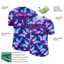 Load image into Gallery viewer, Custom Dark Purple Pink 3D Pattern Design Butterfly Performance T-Shirt
