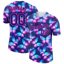 Load image into Gallery viewer, Custom Dark Purple Pink 3D Pattern Design Butterfly Performance T-Shirt