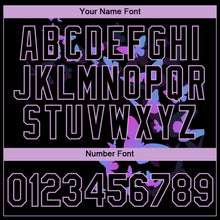 Load image into Gallery viewer, Custom Black Light Purple 3D Pattern Design Butterfly Performance T-Shirt