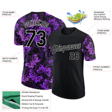 Load image into Gallery viewer, Custom Black White 3D Pattern Design Butterfly Performance T-Shirt