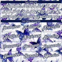 Load image into Gallery viewer, Custom White Navy 3D Pattern Design Butterfly Performance T-Shirt