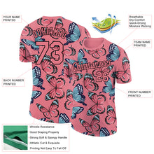 Load image into Gallery viewer, Custom Medium Pink Black 3D Pattern Design Butterfly Performance T-Shirt