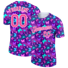Load image into Gallery viewer, Custom Purple Pink-White 3D Pattern Design Butterfly Performance T-Shirt