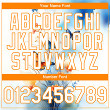 Load image into Gallery viewer, Custom White Bay Orange 3D Pattern Design Flower With Butterfly Performance T-Shirt