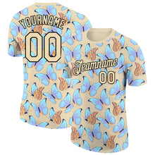 Load image into Gallery viewer, Custom City Cream Black 3D Pattern Design Butterfly Performance T-Shirt