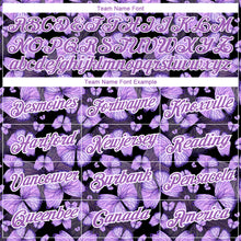 Load image into Gallery viewer, Custom Medium Purple Black-White 3D Pattern Design Butterfly Performance T-Shirt