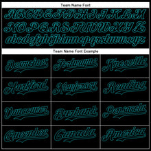 Load image into Gallery viewer, Custom Black Teal 3D Pattern Design Vintage Tattoos Authentic Baseball Jersey