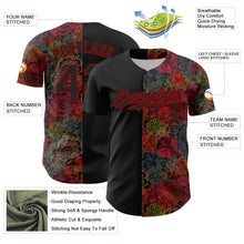 Load image into Gallery viewer, Custom Black Red 3D Pattern Design Vintage Tattoos Authentic Baseball Jersey