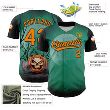 Load image into Gallery viewer, Custom Green Bay Orange-Black 3D Halloween Authentic Baseball Jersey