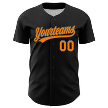 Load image into Gallery viewer, Custom Black Bay Orange-Steel Gray 3D Halloween Authentic Baseball Jersey