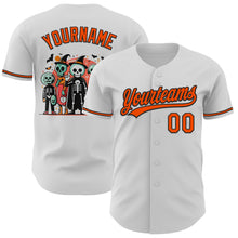Load image into Gallery viewer, Custom White Orange-Black 3D Halloween Authentic Baseball Jersey