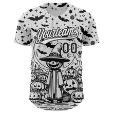 Load image into Gallery viewer, Custom White Black 3D Halloween Authentic Baseball Jersey