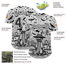 Load image into Gallery viewer, Custom White Black 3D Halloween Authentic Baseball Jersey