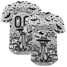 Load image into Gallery viewer, Custom White Black 3D Halloween Authentic Baseball Jersey