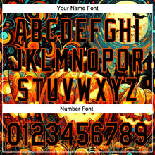 Load image into Gallery viewer, Custom Black Orange 3D Halloween Authentic Baseball Jersey