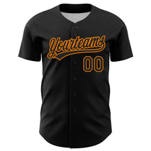 Load image into Gallery viewer, Custom Black Bay Orange 3D Halloween Authentic Baseball Jersey