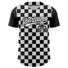 Load image into Gallery viewer, Custom Black White 3D Halloween Authentic Baseball Jersey