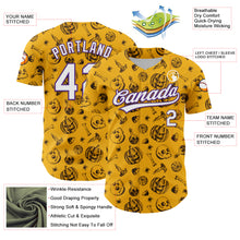 Load image into Gallery viewer, Custom Gold White-Purple 3D Halloween Authentic Baseball Jersey