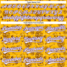 Load image into Gallery viewer, Custom Gold White-Purple 3D Halloween Authentic Baseball Jersey