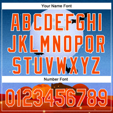 Load image into Gallery viewer, Custom Blue Orange-White 3D Halloween Authentic Baseball Jersey