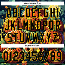 Load image into Gallery viewer, Custom Black Gold 3D Halloween Authentic Baseball Jersey