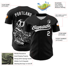 Load image into Gallery viewer, Custom Black White-Steel Gray 3D Halloween Authentic Baseball Jersey