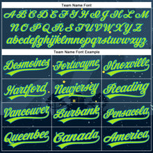 Load image into Gallery viewer, Custom Navy Neon Green-Blue 3D Halloween Authentic Baseball Jersey