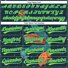 Load image into Gallery viewer, Custom Navy Neon Green-Blue 3D Halloween Authentic Baseball Jersey