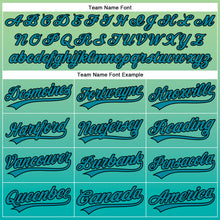 Load image into Gallery viewer, Custom Pea Green Teal-Black 3D Halloween Authentic Baseball Jersey