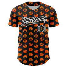 Load image into Gallery viewer, Custom Black White 3D Halloween Authentic Baseball Jersey