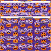 Load image into Gallery viewer, Custom Purple White 3D Halloween Authentic Baseball Jersey