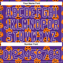 Load image into Gallery viewer, Custom Purple White 3D Halloween Authentic Baseball Jersey